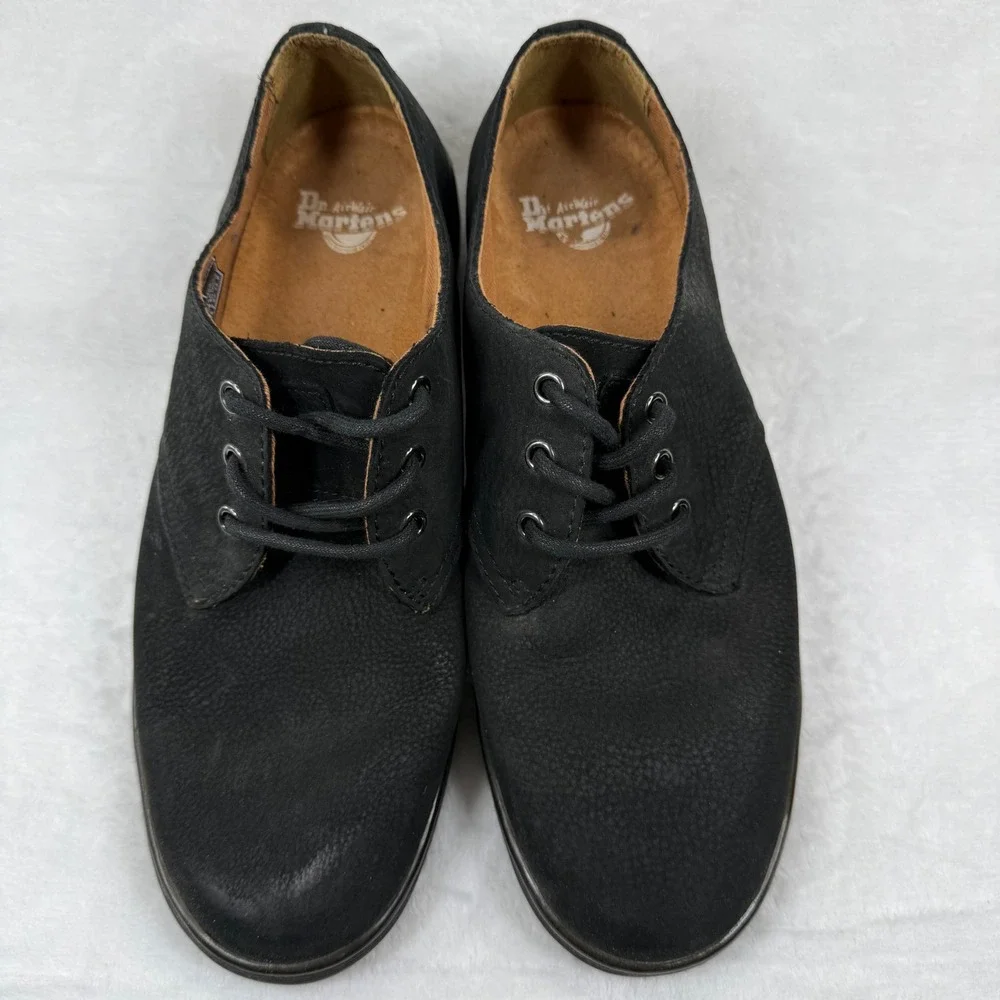 Dr. Martens Will Desert Shoe Mens Black‎ Textured Leather Lace Up Oxfords READ